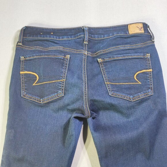 American Eagle jeans jeggings super stretch women's size 8 ink blue  akinny - Picture 4 of 13